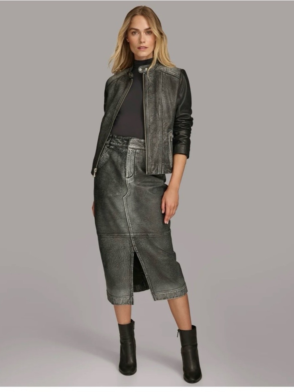 Black Leather Moto Jacket - Picture 5 of 15